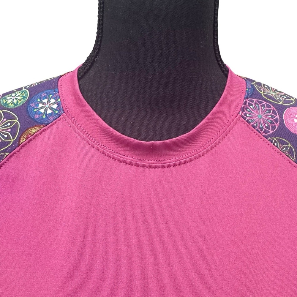 The North Face Shirt Women's Size M Pink Multicolor Floral VaporWick Base layer - Picture 2 of 12